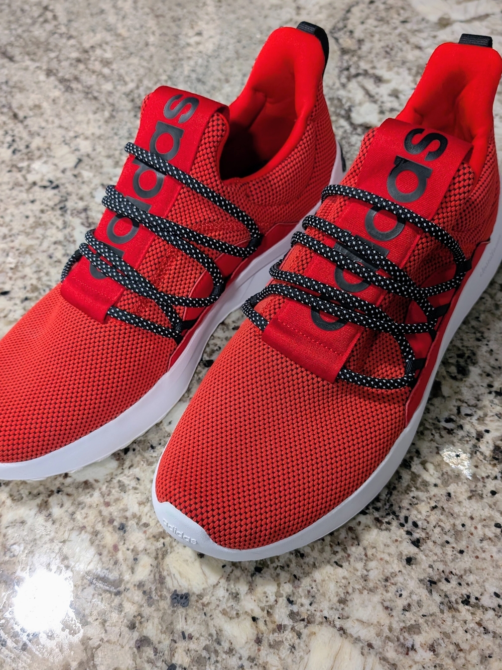 adidas Men's Lite Racer 5.0 Red Mesh Slip-On Running Sneakers